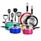 Nutrichef 15Pcs Colorful Cookware Set NCCWCOR15 - alternate 1